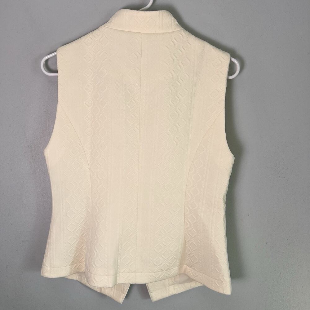 NWT Mina Self Women's Cream Structured V Neck Vest Sz S Preppy Spring Contempora - Picture 8 of 9